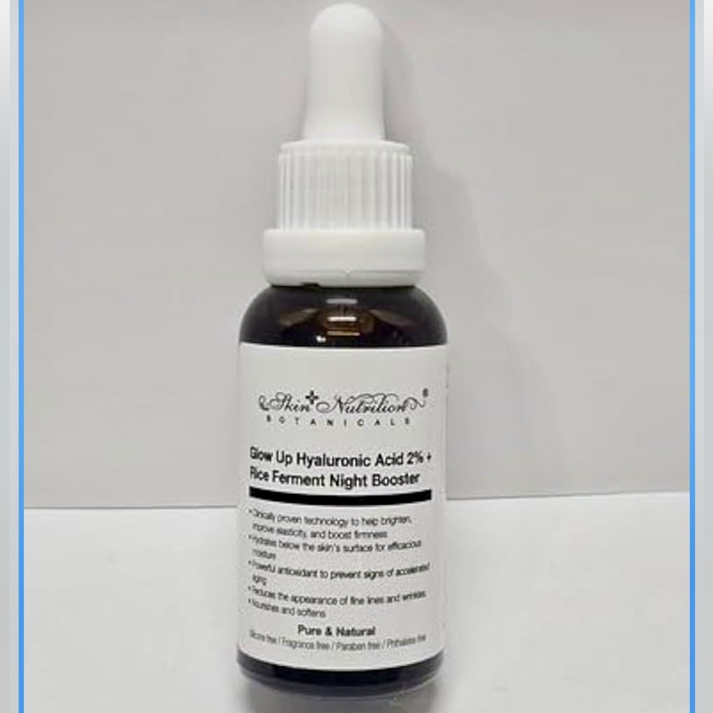 Skin Nutrition Glow Up Hylauronic Acid+Rice Ferment Night Booster Serum NEW
